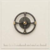 Balance Wheel Lapel Pin on a millimetre scale card