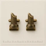 Broken Column Cufflinks on a millimetre scale card