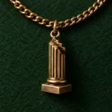 Broken Column Lapel Chain, back and fastening