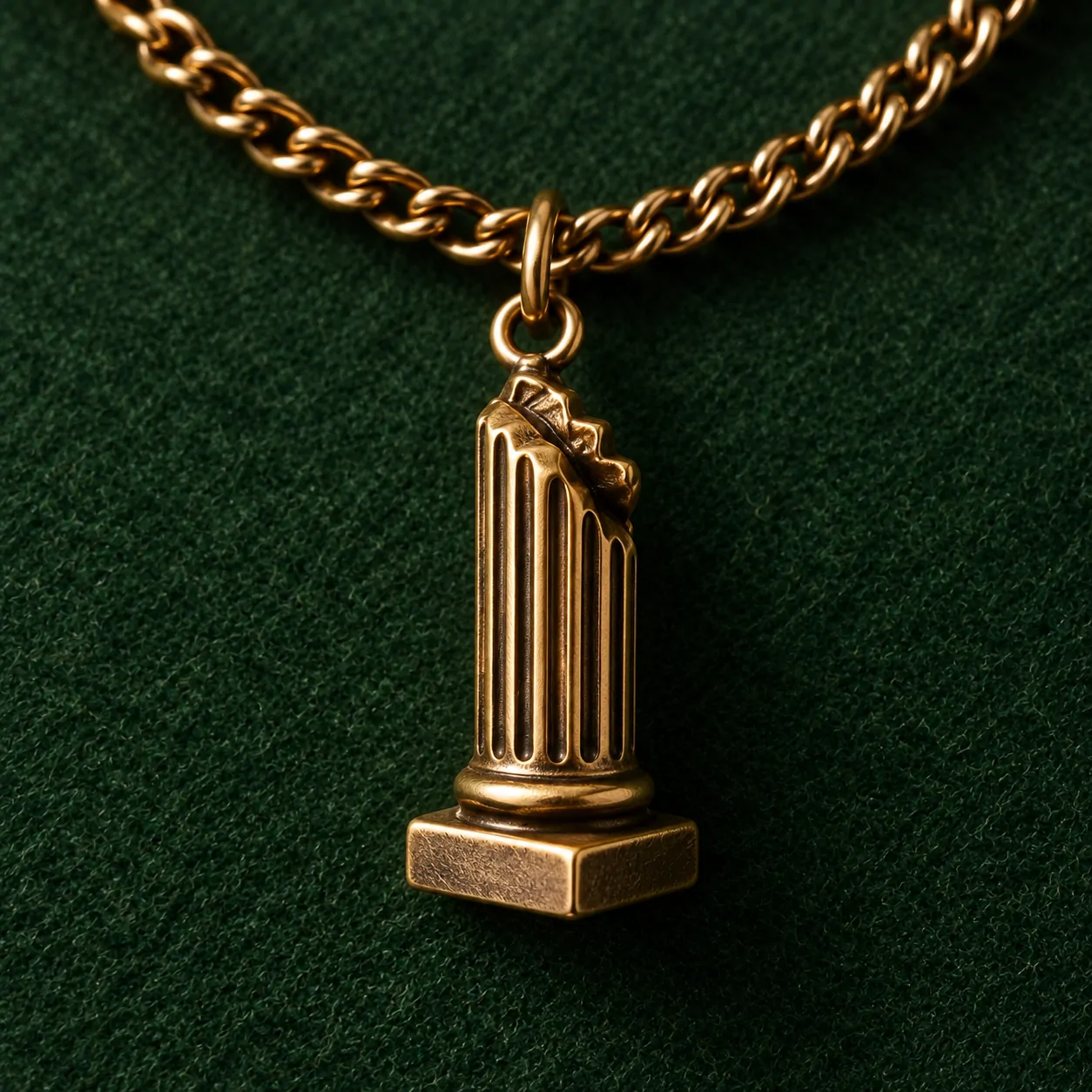 Broken Column Lapel Chain, back and fastening