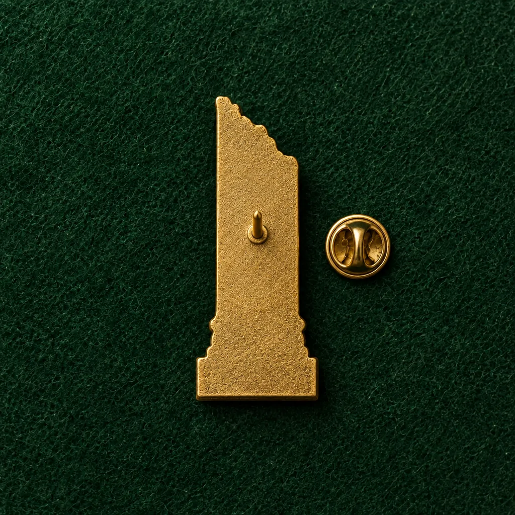 Broken Column Lapel Pin, back and fastening