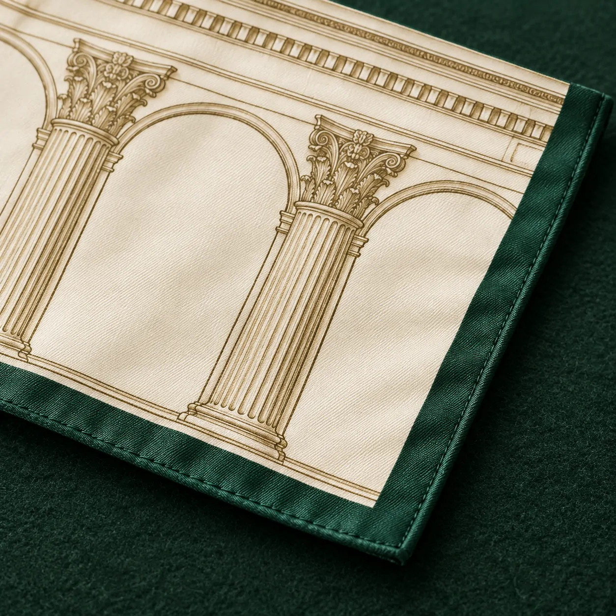 Colonnade Pocket Square, back and fastening