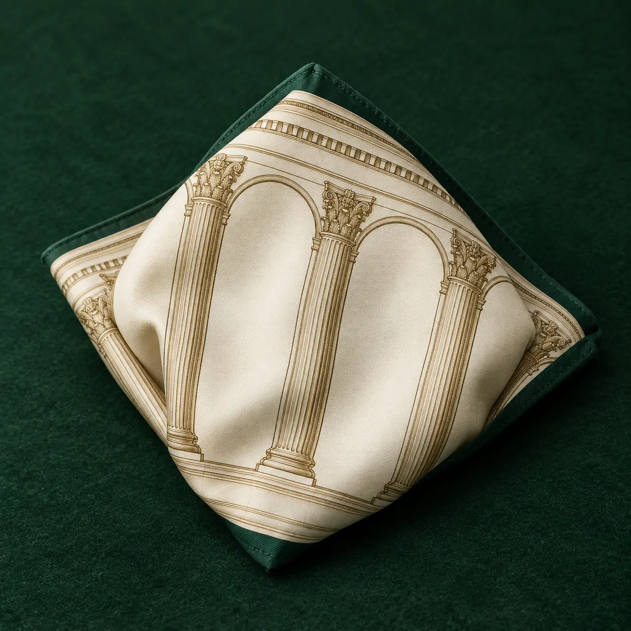 Colonnade Pocket Square on a millimetre scale card