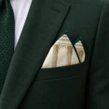 Colonnade Pocket Square worn with a wedding suit