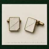 Cracked Tablet Cufflinks on a millimetre scale card