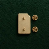 Cracked Tablet Lapel Pin, back and fastening