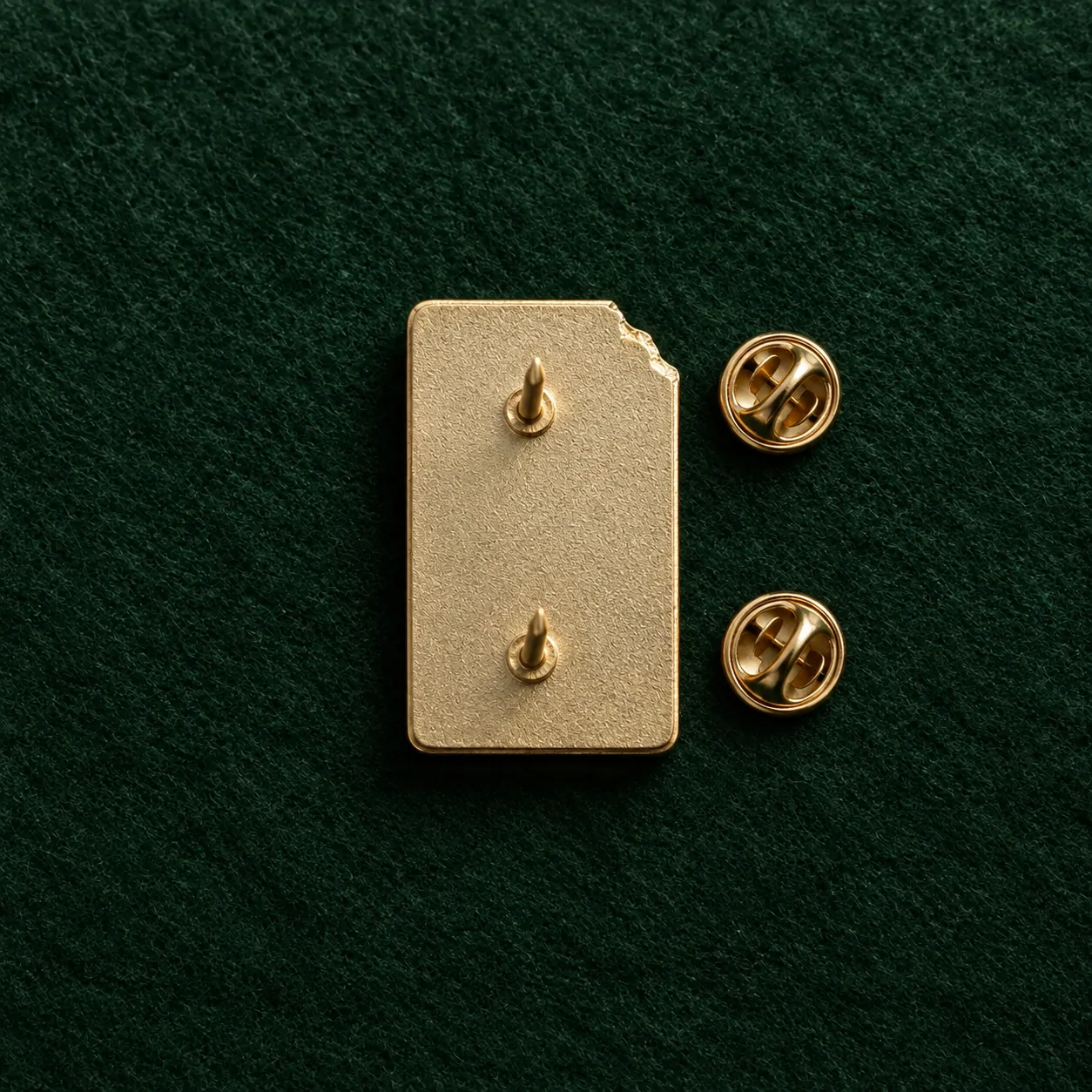 Cracked Tablet Lapel Pin, back and fastening