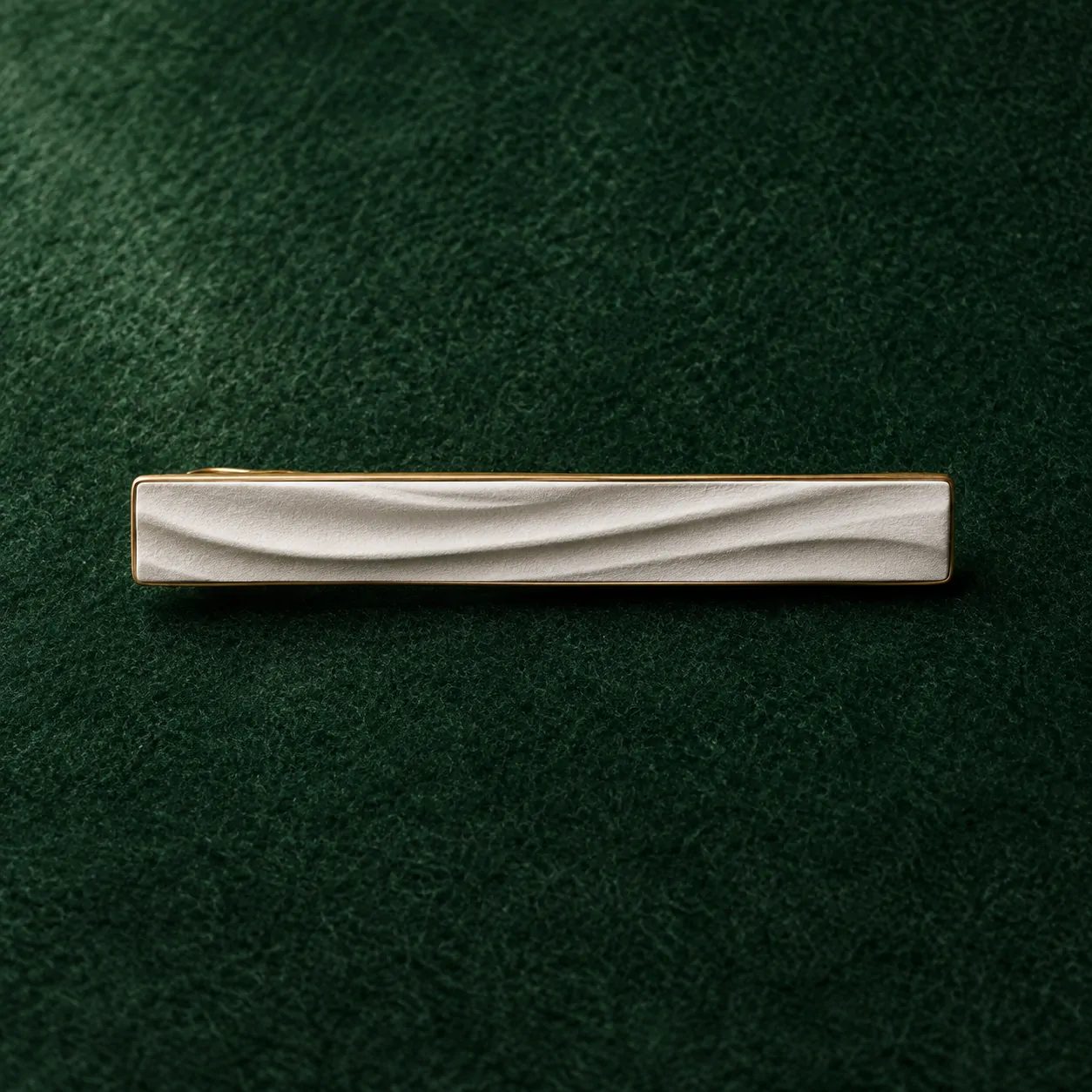 Drapery Tie Bar, front view on green felt