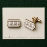 Egg and Dart Cufflinks on a millimetre scale card