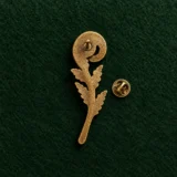 Fern Crozier Lapel Pin, back and fastening