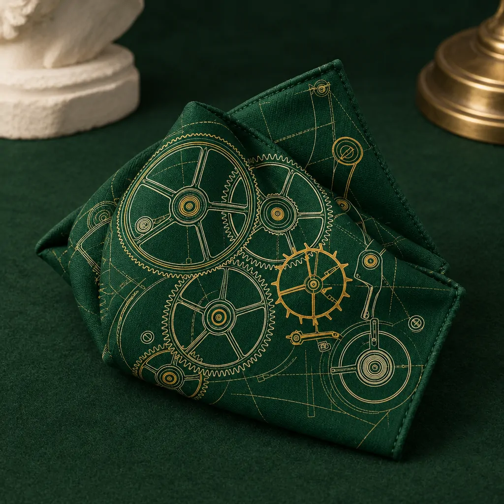 Gear Diagram Pocket Square on a millimetre scale card