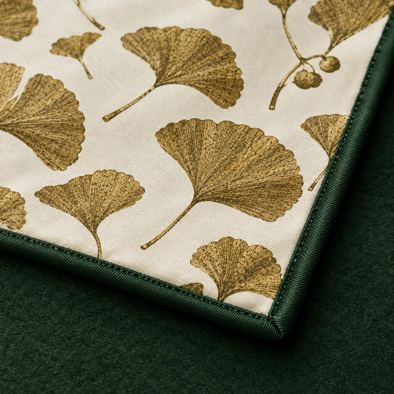 Ginkgo Herbarium Pocket Square, bagside og lukning