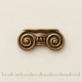 Ionic Volute Lapel Pin on a millimetre scale card