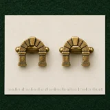 Keystone Arch Cufflinks on a millimetre scale card