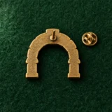 Keystone Arch Lapel Pin, back and fastening