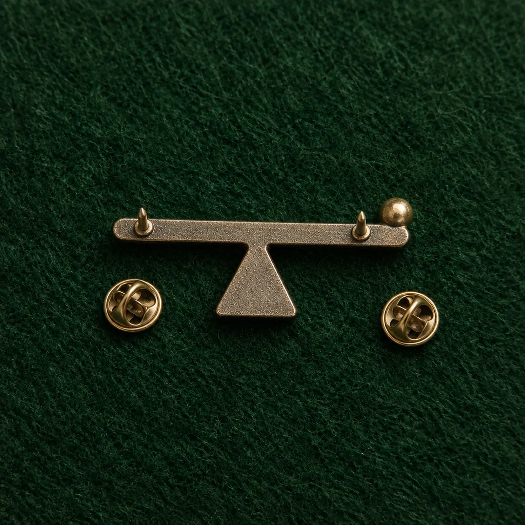 Épinglette de revers levier et point d'appui, dos et fixation