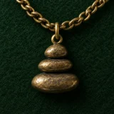 Pebble Cairn Lapel Chain, back and fastening