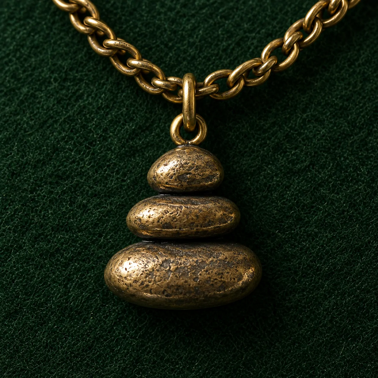 Pebble Cairn Lapel Chain, back and fastening