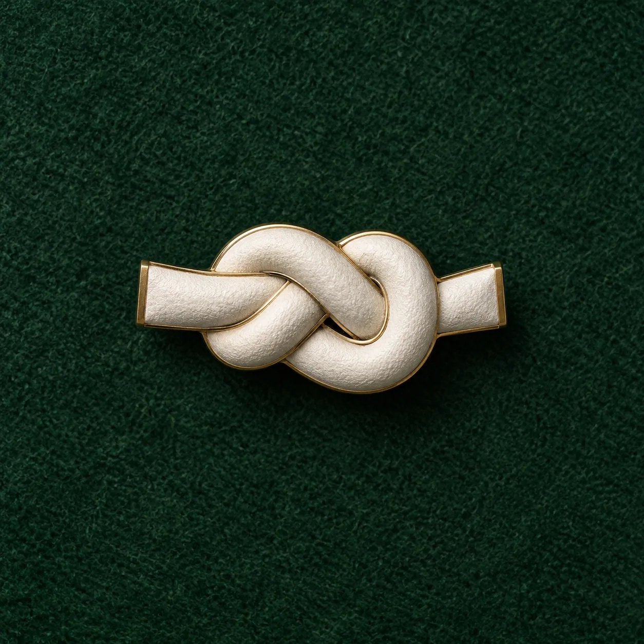 Cast Knot Lapel Pin, front view on green felt