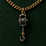 Pulley Block Lapel Chain, back and fastening