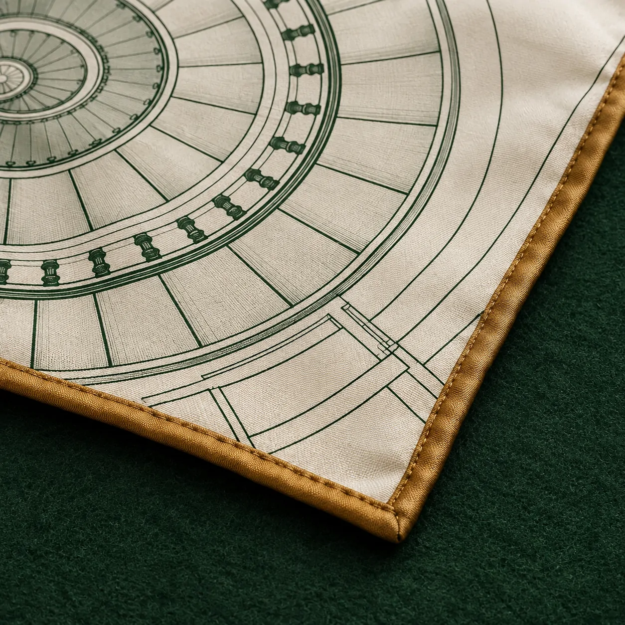 Stair Plan Pocket Square, back and fastening