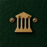 Temple Pediment Lapel Pin, back and fastening