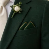 Vitrine Pocket Square worn with a wedding suit